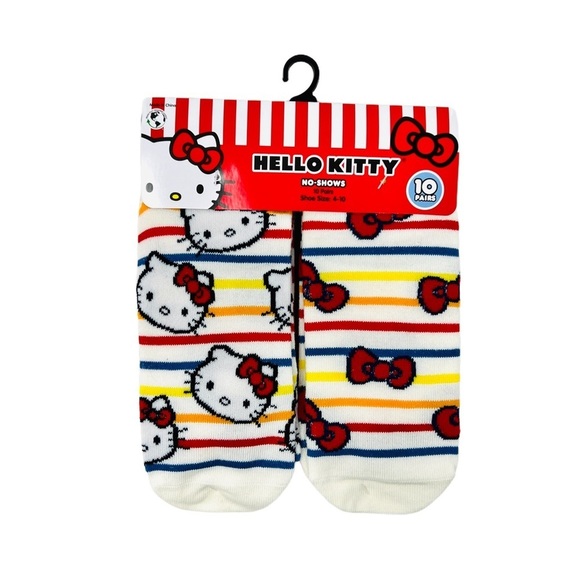 Hello Kitty Accessories - Hello Kitty Womens No Show Socks 10 Pack